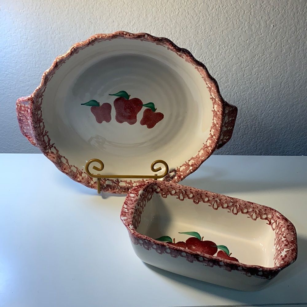 Strawberry Neher 1996 Baking 2 Vintage Dishes Farmhouse Handcrafted Recipes Red